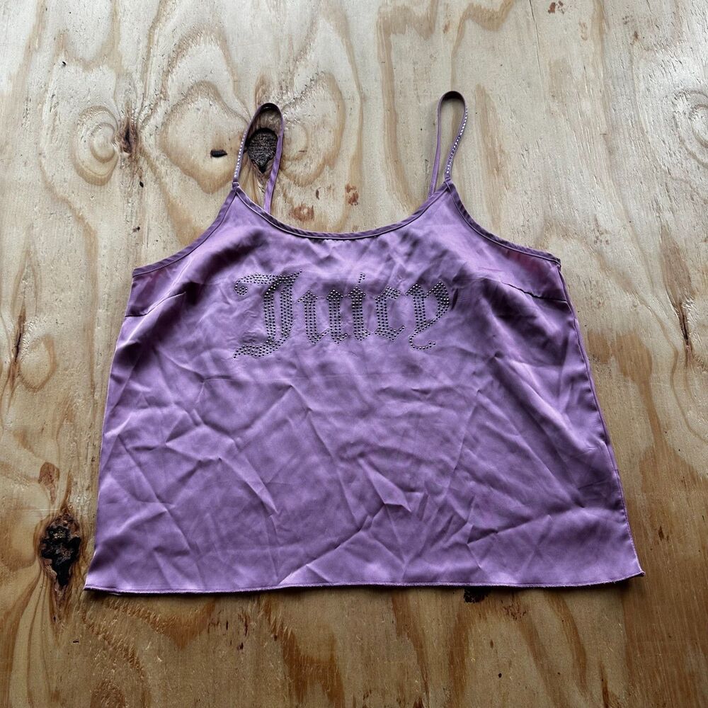 Juicy Couture Satin Bedazzled Cami Tank Top - Size M